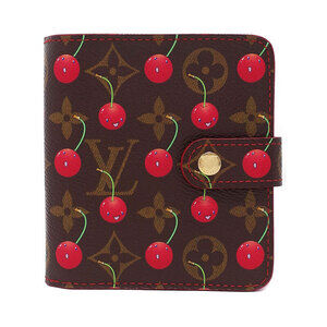 Louis Vuitton Monogram Cherry Red Compact Zip Wallet
